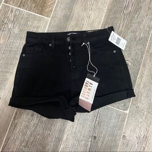 Black high rise shorts